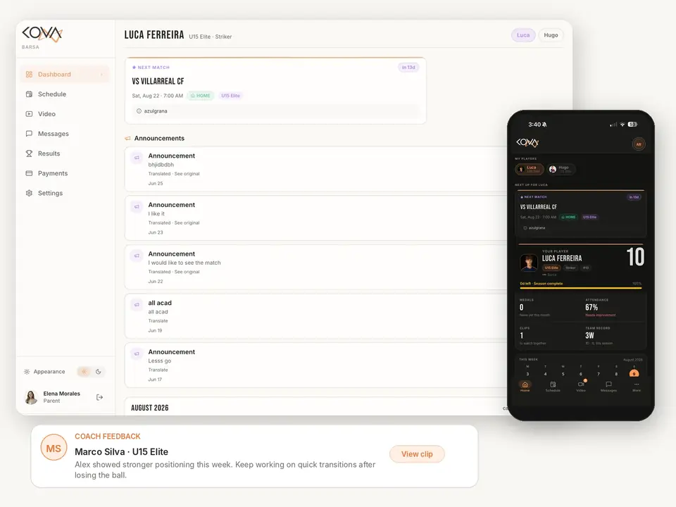 Kova parent portal